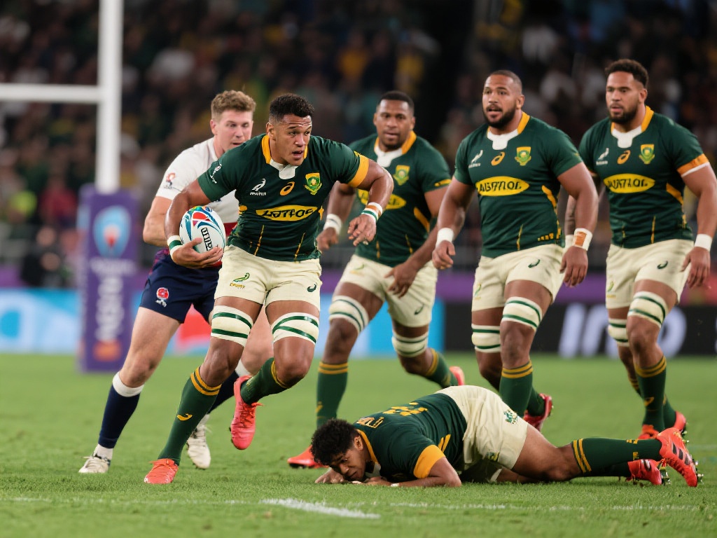 南非橄榄球队强势挺进世界杯四强,斗志昂扬 南非作为橄榄球传统强国,拥有辉煌的历史和